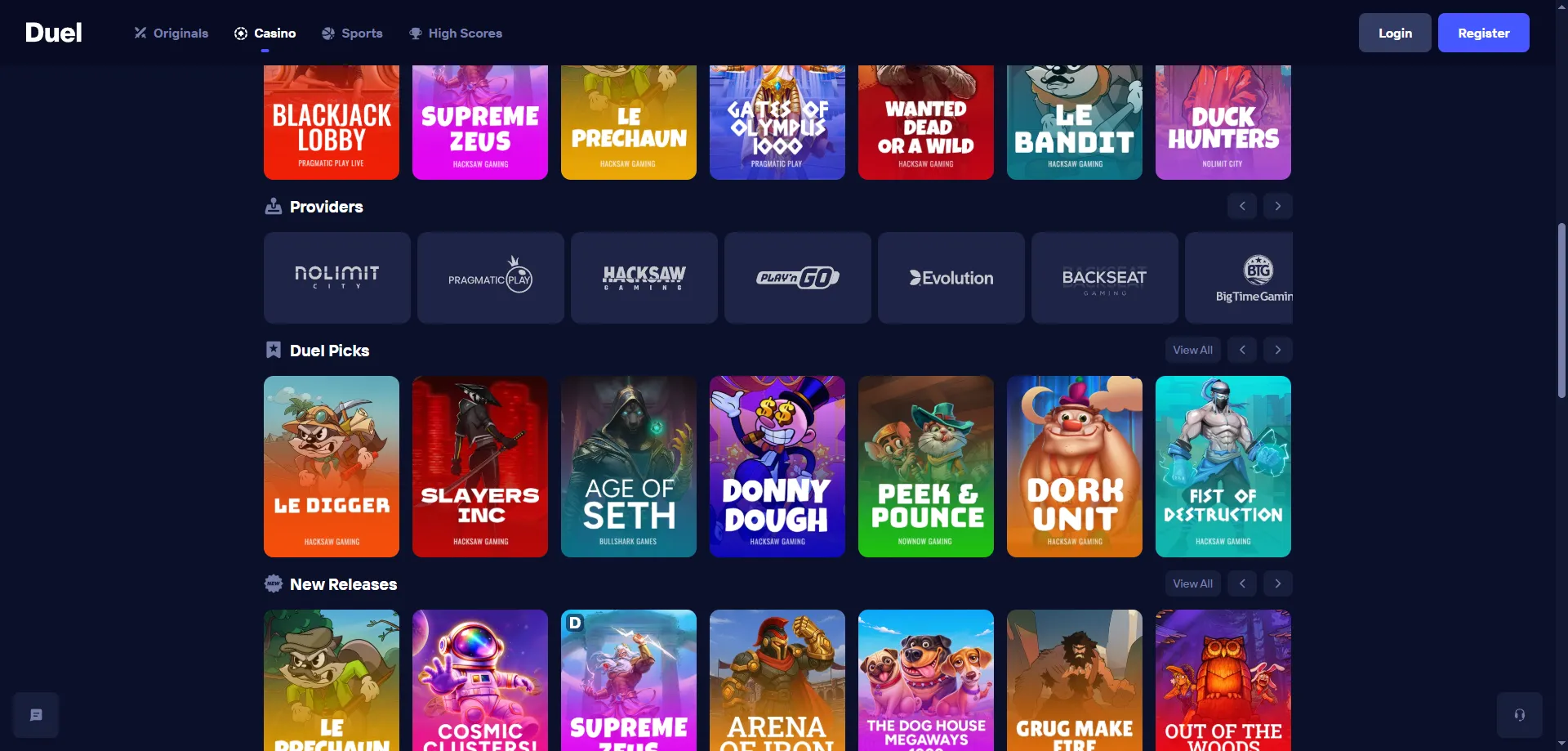 Promociones y rakeback instantáneo en Duel Casino para Ecuador